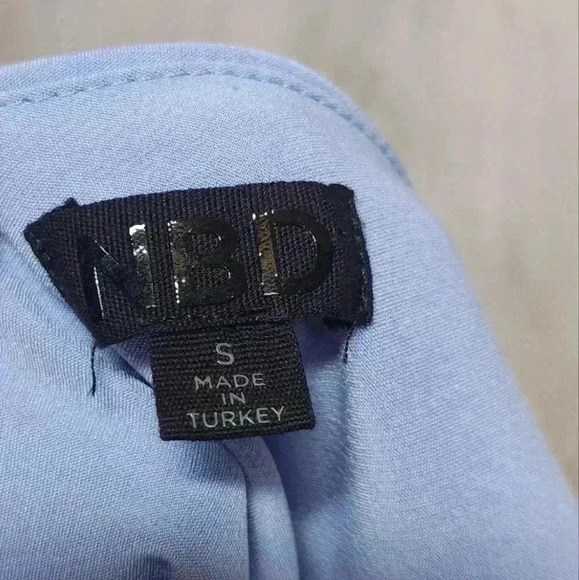 NBD Revolve Aldon One Shoulder Asymmetrical Mini Dress In Periwinkle Blue Small - Picture 10 of 11